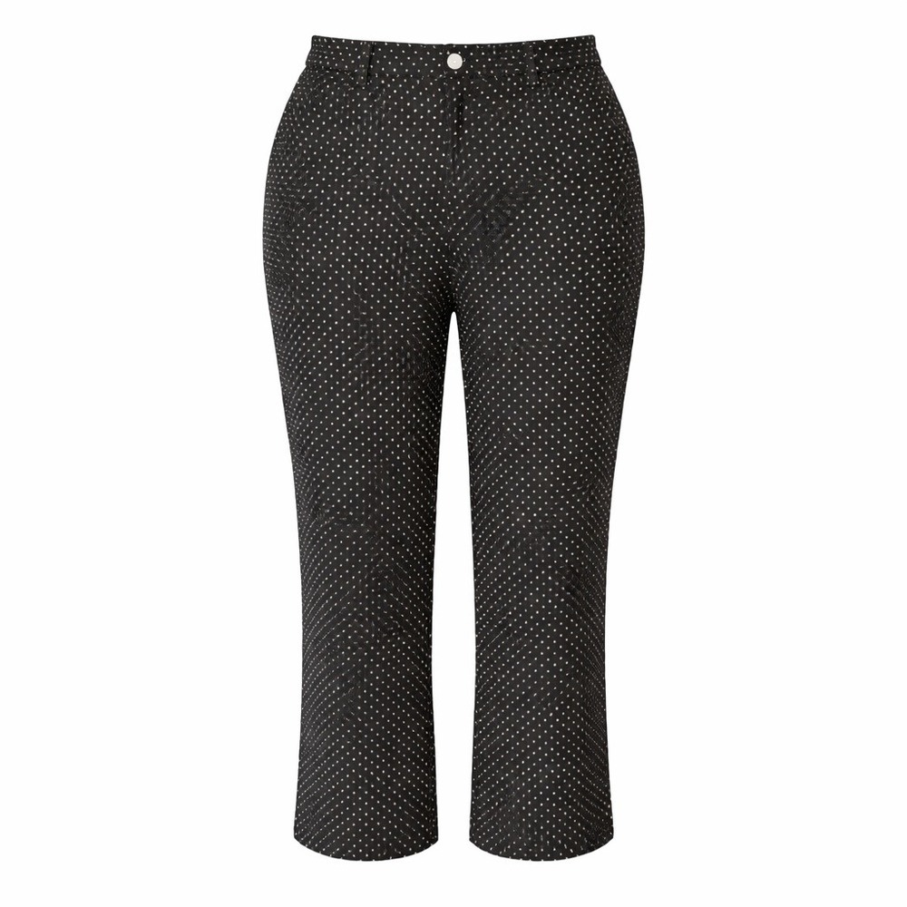 Chaps Womens Pants Size 16 Black White Polka Dot Stretch Office Preppy Corpcore